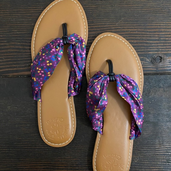 NWT Matilda Jane Sandals Women's SIZE 7 with Beach Bag - Picture 2 of 7